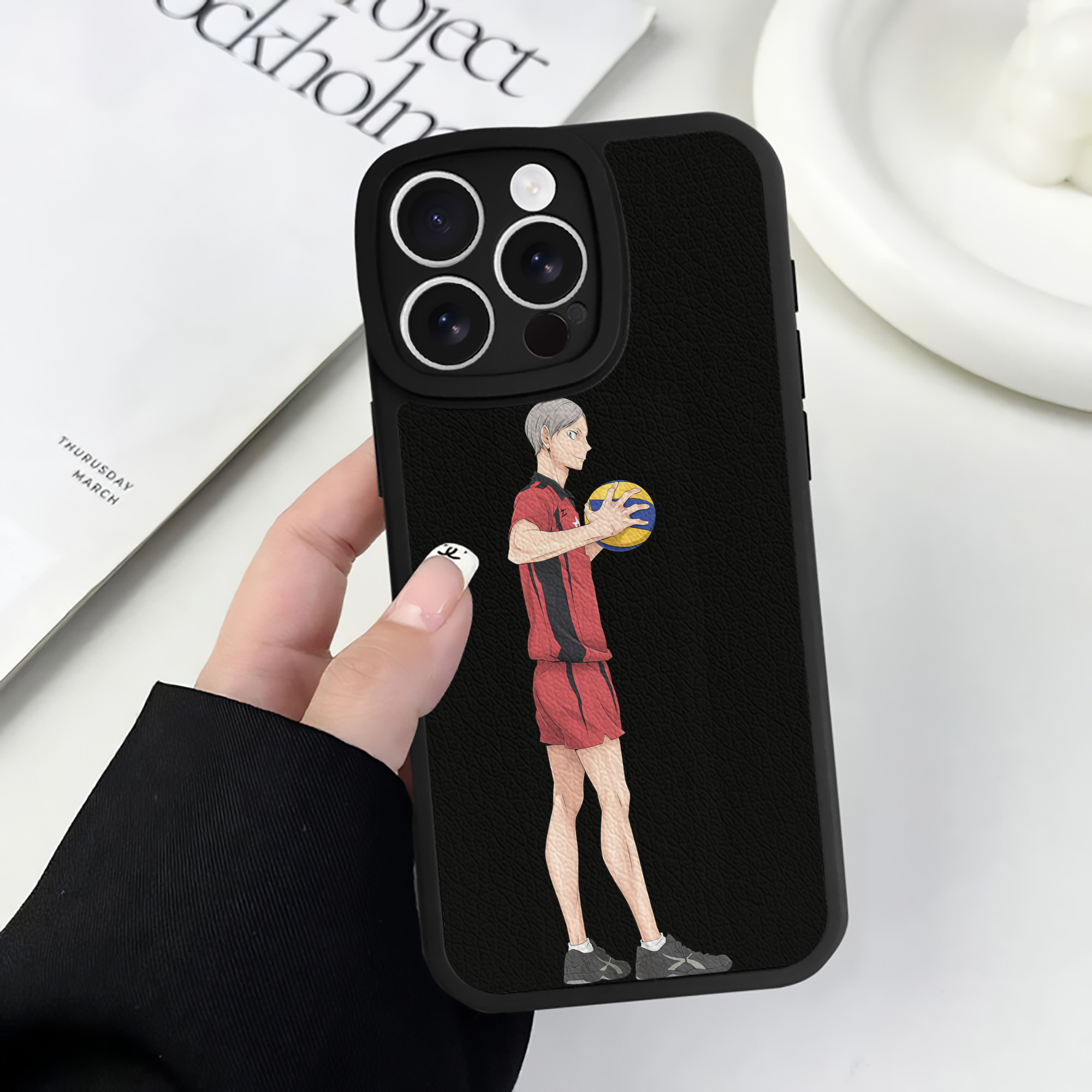 （画像用） ハイキュー!! Haikyu!! 【iPhone 16シリーズ対応】シリコンスマホケース（レザー調） 材質：シリコン